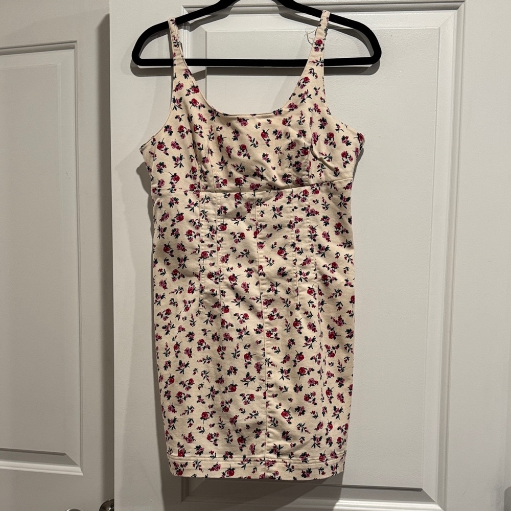 No Boundaries Beige Floral Mini Dress